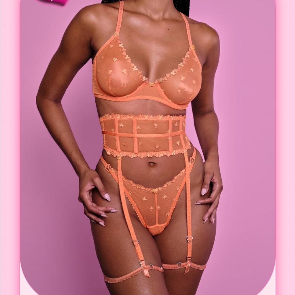 Ember Panty + Garter in Orange